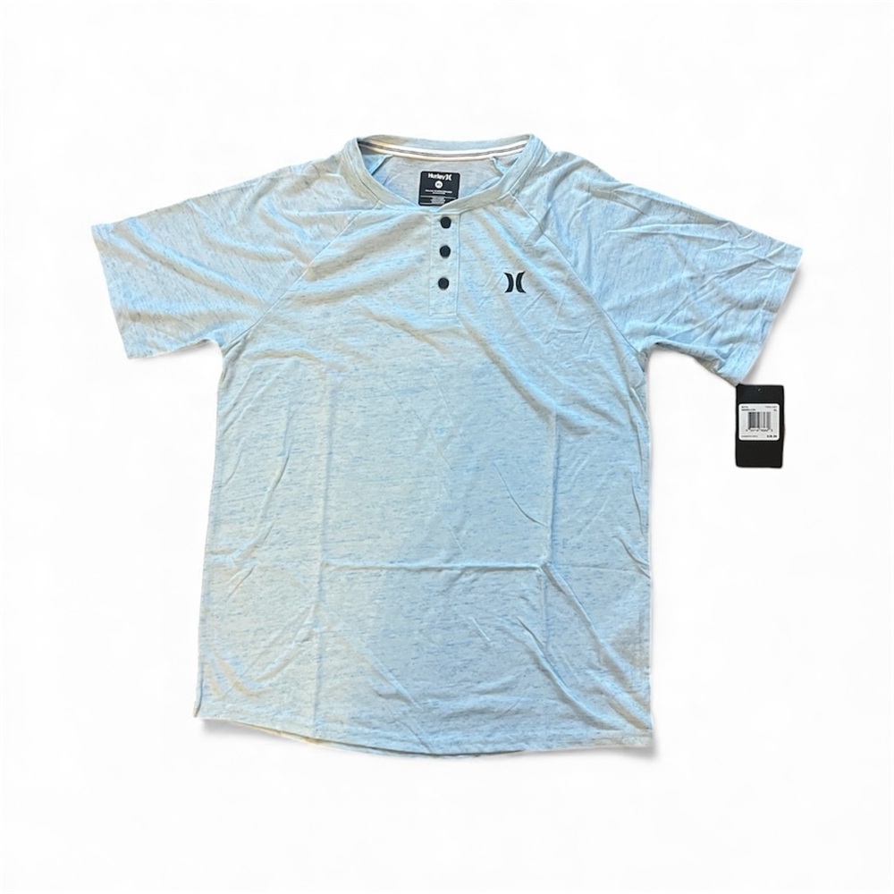 Hurley Boys XL Henley Short Sleeve Shirt – Topaz Mist – New With Tags